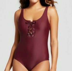 (Medium) Mossimo Womens Bathing Suit - Maroon